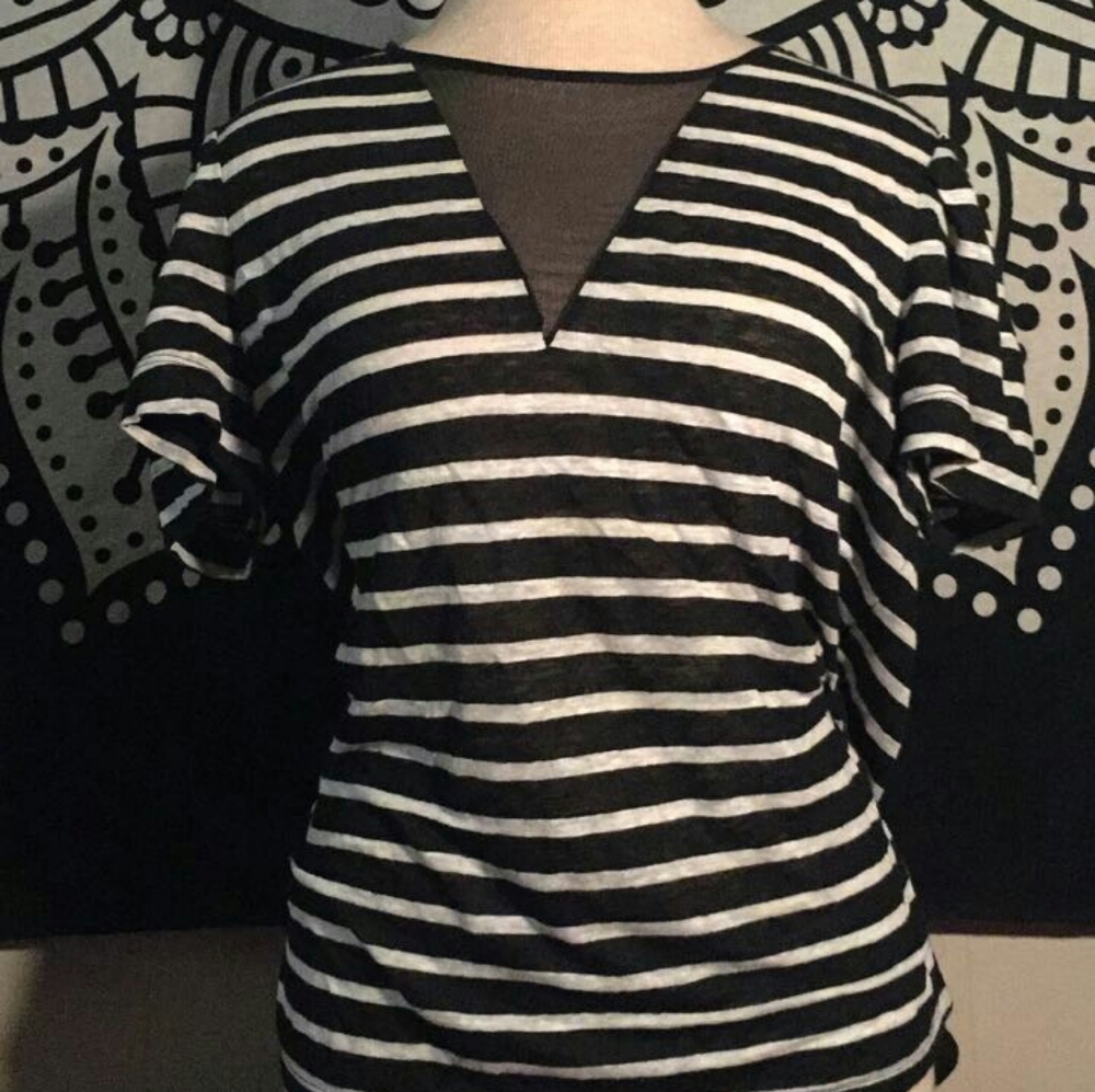 Mesh v neck shirt